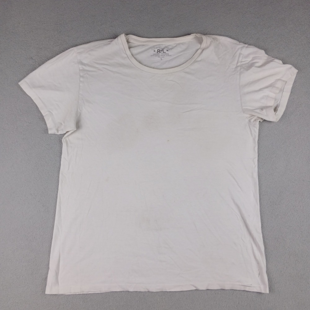 Double RL T-Shirt Mens Small RRL Short Sleeve Crew Neck White Cotton